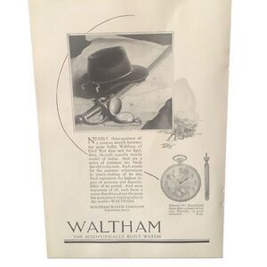 Vintage 1923 Waltham Scientifically Built Watch Ad Advertisement